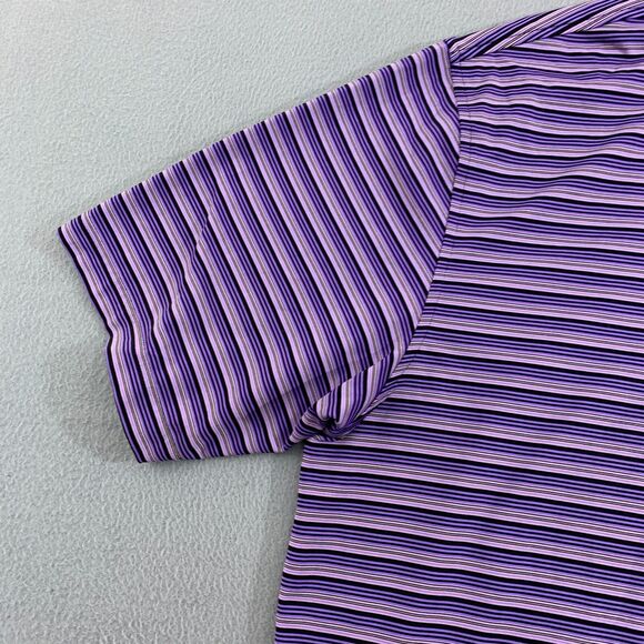 Peter Millar Summer Comfort Golf Polo Shirt Mens XL Striped Purple Stretch - Picture 3 of 16